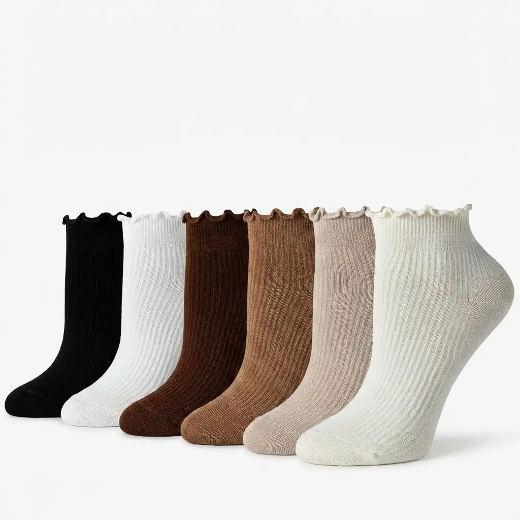 Lisacool womens cute ruffle ankle socks — soft breathable 6 pairs set